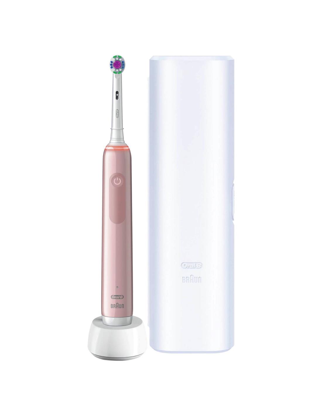 Cepillo dental eléctrico con 3 repuestos y 5 funciones Pink