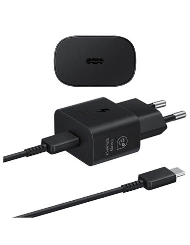 Cargador USB-C Fast Charger 25W+ Cable USB-C Samsung Negro (EP-T2510)