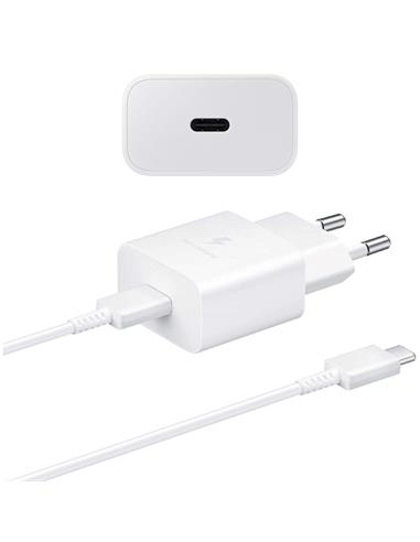 Cargador USB-C Fast Charger 25W+ Cable USB-C Samsung Blanco (EP-T2510)