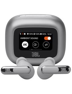 JBL Live Beam 3 Auricular Bluetooth con Cancelación de Ruido y pantalla Plata