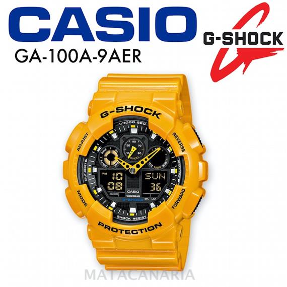 CASIO GA-100A 9AER G-SHOCK YELLOW/BLACK