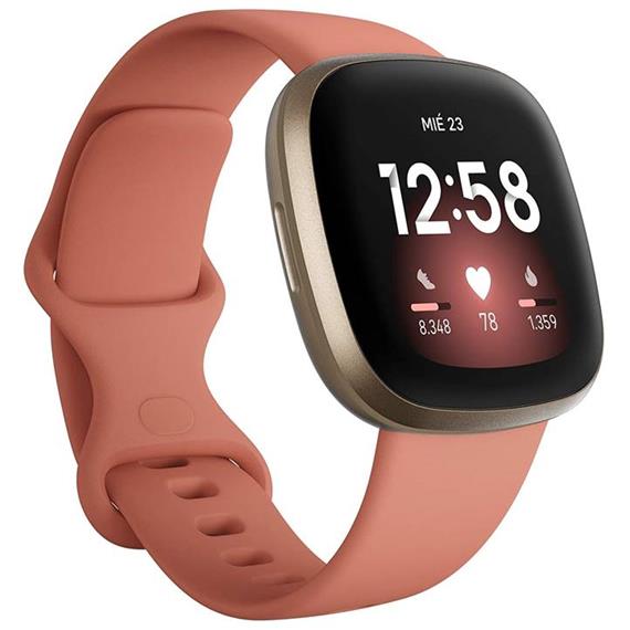 FITBIT VERSA 3 ROSADO ARCILLA Y ALUMINO DORADO (FB511GLPK)