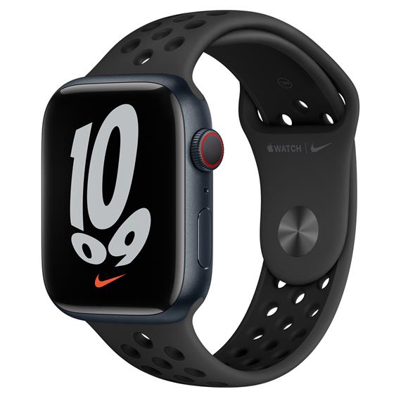 Apple Watch Series 7 Nike GPS 45MM Midnight - Sport Band Negra (MKNC3BS/A)