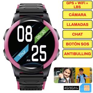 SaveFamily Slim 4G Smartwatch para niños Rosa - Reloj con Localizador