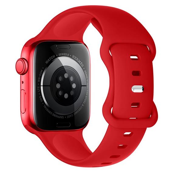 Hoco iWatch WA15 Flexible Buckle Solid Color Silicone Strap (38/40/41mm) Big Red