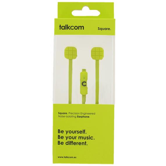 TALKCOM SQUARE AURICULAR CON MICRÓFONO CABLE PLANO LIMA