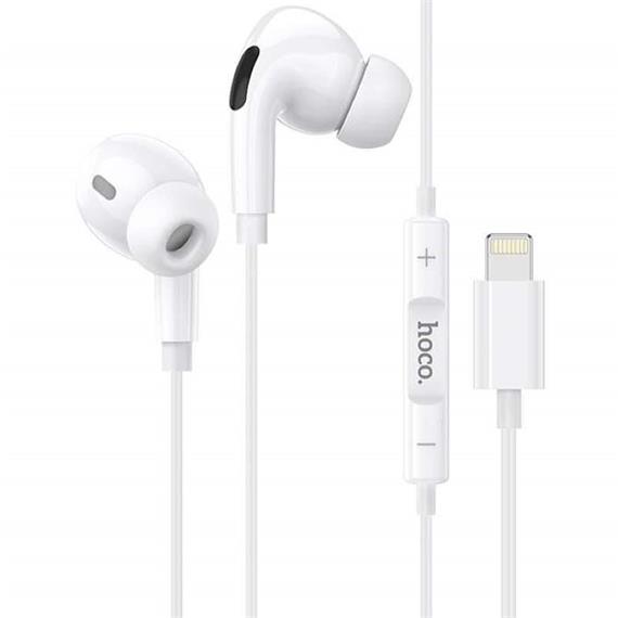 Hoco M77 Auricular con micrófono y conexion Lightning Blanco