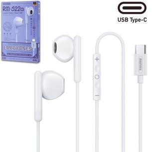 Remax RM-522a Auricular con cable USB-C Blanco