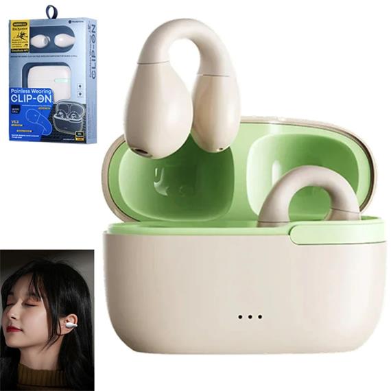 Remax W11 Auricular Bluetooth Open Ear con Clip Beige