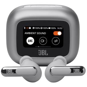 JBL Live Beam 3 Auricular Bluetooth con Cancelación de Ruido y pantalla Plata