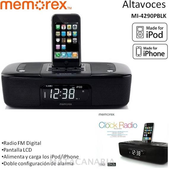 MEMOREX CLOCK RADIO MI-4290 PBLK