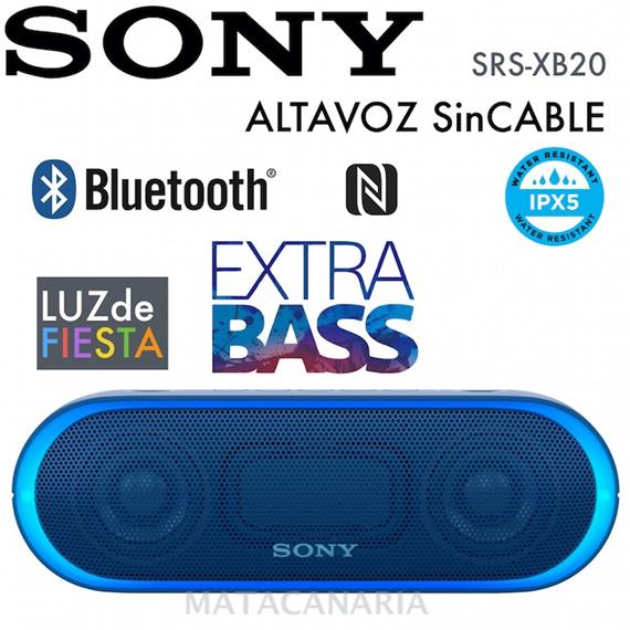 SONY SRS-XB20 EXTRA BASS ALTAVOZ BLUE