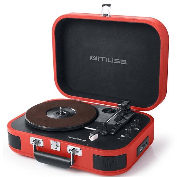 MUSE MT-201 BTR TOCADISCOS / BLUETOOTH / USB ROJO