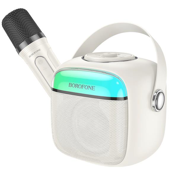 Borofone BP15 Altavoz Bluetooth Karaoke con Micro Inalámbrico Milky White