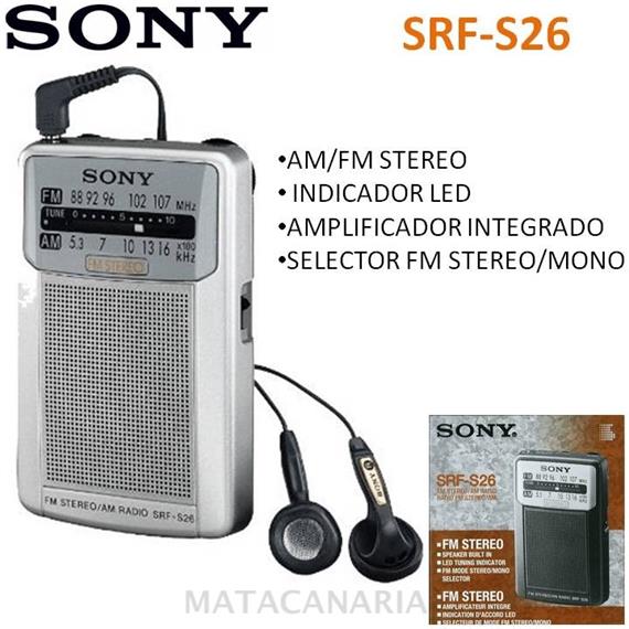 SONY SRF-S26 RADIO AM/FM ESTEREO