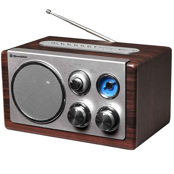 ROADSTAR HRA-1345NUSWD RADIO AC/DC CON USB RETRO