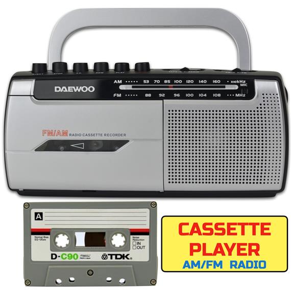 Daewoo DW1107  Radio Cassette AM/FM Pila y Corriente