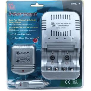 Minwa MW3278 Cargador rápido para pilas AA/AAA/9V