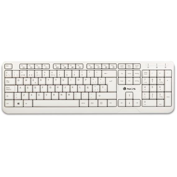 TECLADO NGS SPIKE CON CABLE BLANCO