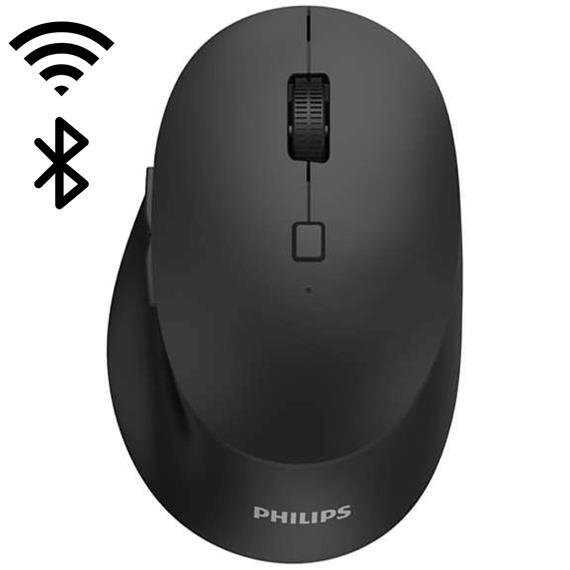 Ratón Philips SPK7607B Inalámbrico 2.4G y Bluetooth Ergonómico