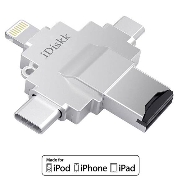 MEM. IDISKK R004 LECTOR 4 -1  USB/USB-C/LIGHTNING/MICRO USB