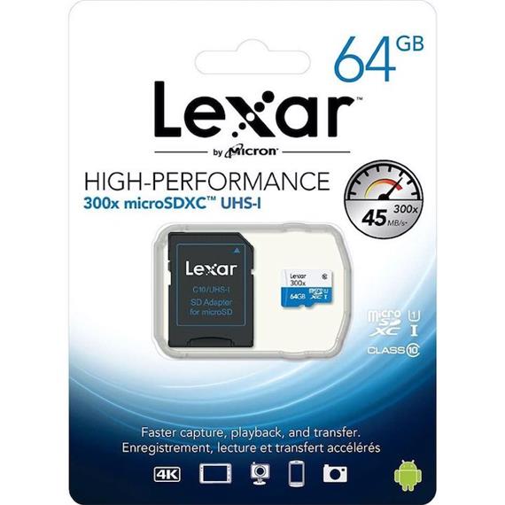 LEXAR MICRO SDHC 64GB 45MB/S UHS-I (LSDMI64GB1EU300A)