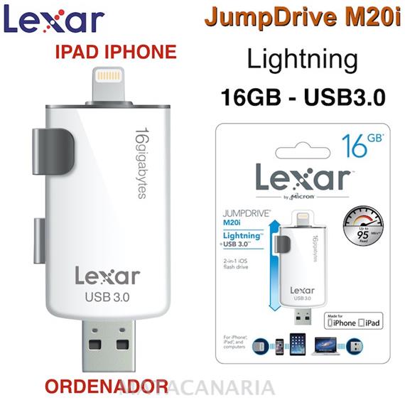 USB 16GB LEXAR M20I USB 3.0 + LIGHTNING