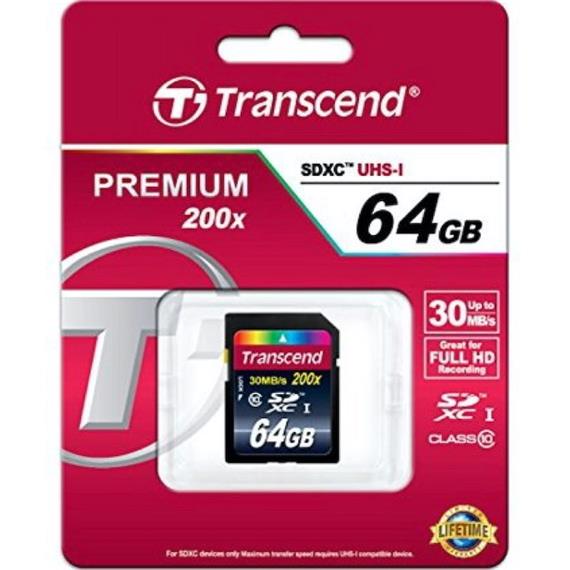 MEM. SDXC 64GB CLASS 10 TRANSCEND 30MB/S UHS-I