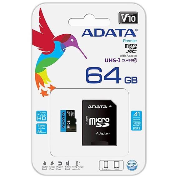 ADATA MICRO SDXC 64GB UHS-I CLASS10 (AUSDX64GUICL10A1)