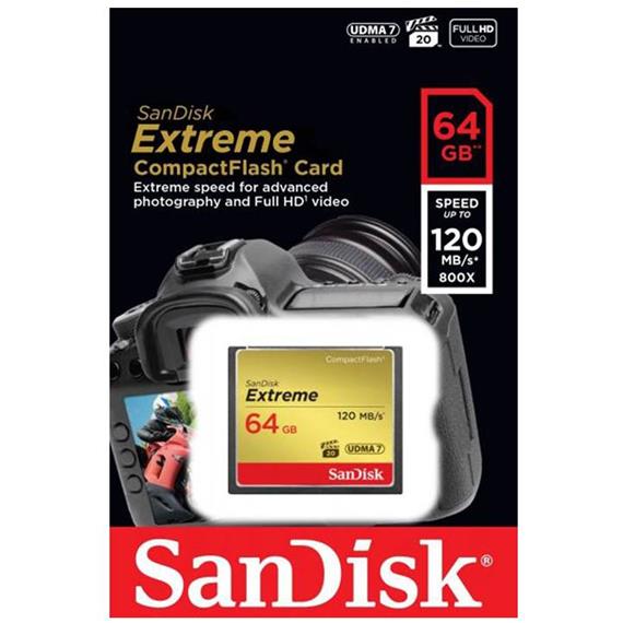 MEM. COMPACT FLASH 64GB SANDISK EXTREME 120MB/S