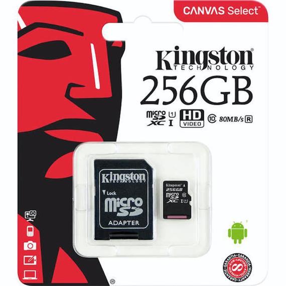 MEM. MICRO SDXC 256GB CLASS 10 KINGSTON 80MB/S UHS-1