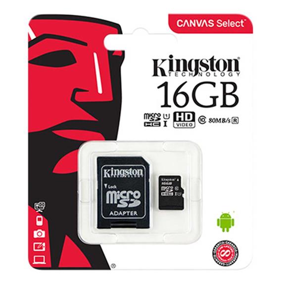 MEM. MICRO SDHC 16GB CLASS 10 KINGSTON 80MB/S UHS-1