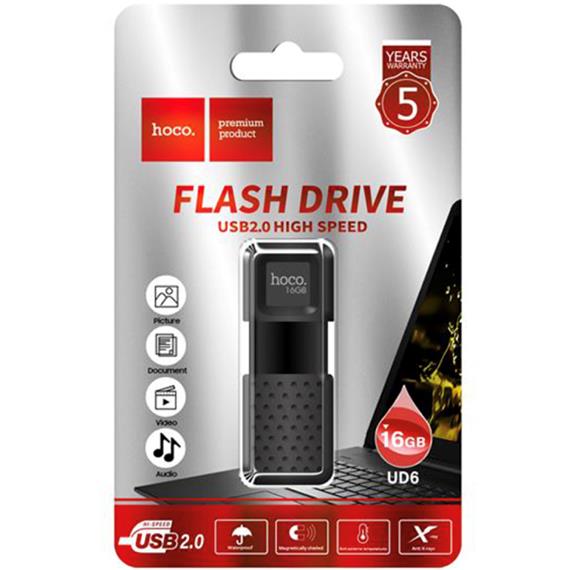 Memoria Usb 16GB 2.0 Hoco UD6 Negro