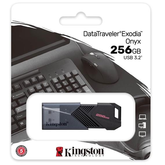 Mem. USB 256GB 3.2 Kingston Datatraveler Exodia Onyx (DTXON)