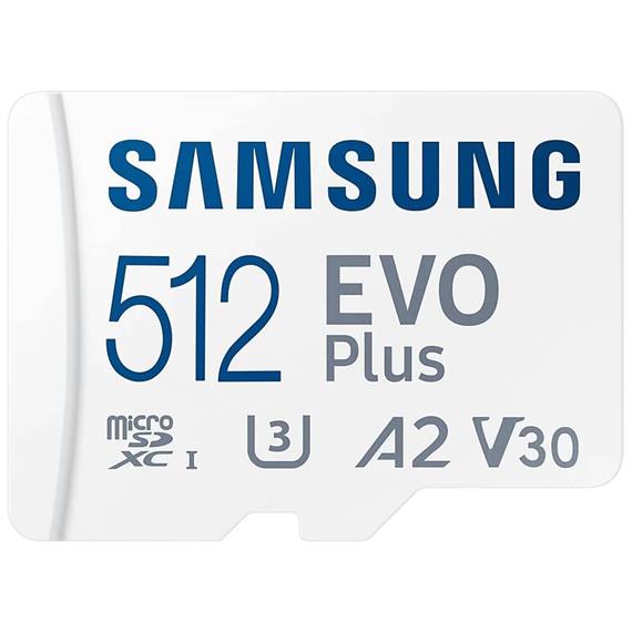 Mem. Micro SDXC 512GB Samsung Evo Plus U3 A2 130mb/s + Adaptador