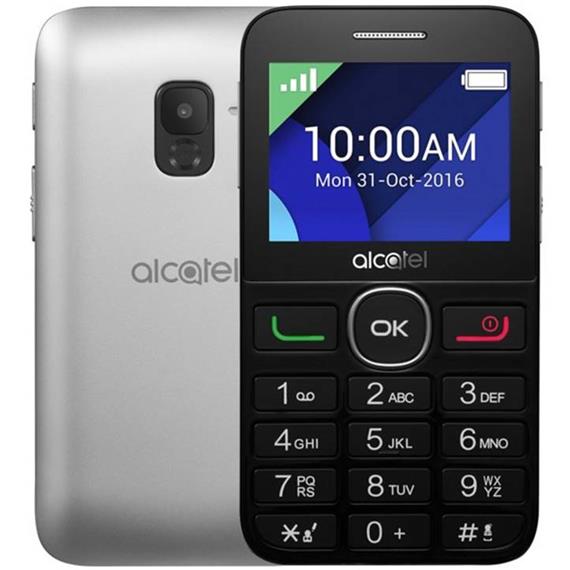 ALCATEL 2008G SENIOR CON BASE DE CARGA BLACK+ METAL SILVER