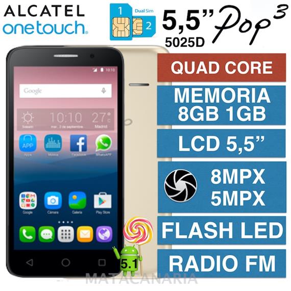 ALCATEL 5025D POP3 (5.5) GOLD