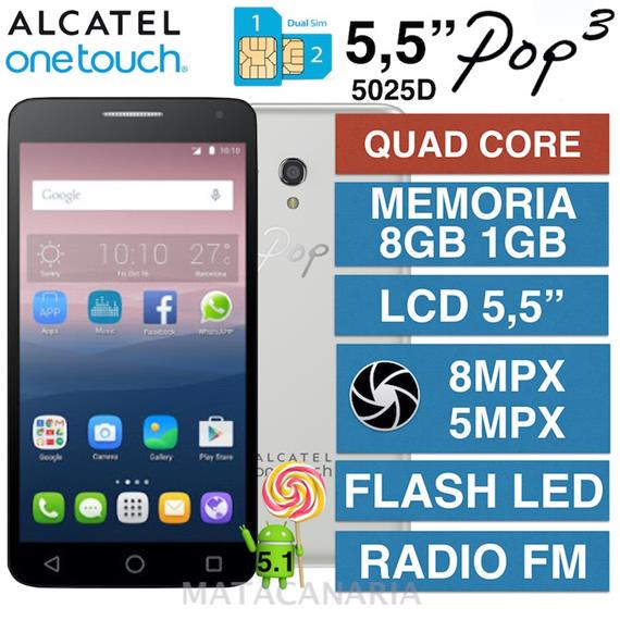 ALCATEL 5025D POP3 (5.5) SILVER