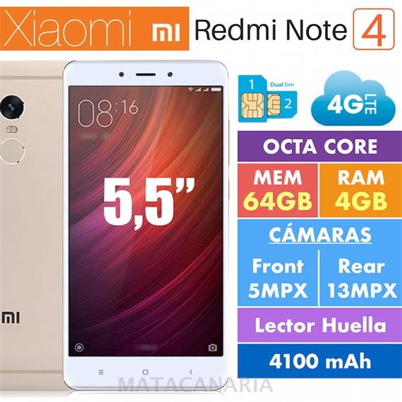 XIAOMI NOTE 4 DS 4GB RAM 64GB ROM GOLD