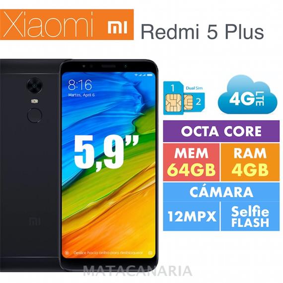 XIAOMI REDMI 5 PLUS 4GB RAM 64GB DS BLACK