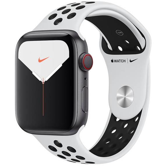 APPLE WATCH SERIES 5 GPS 44MM PURE PLATINUM/BLACK NIKE SPORT BAND