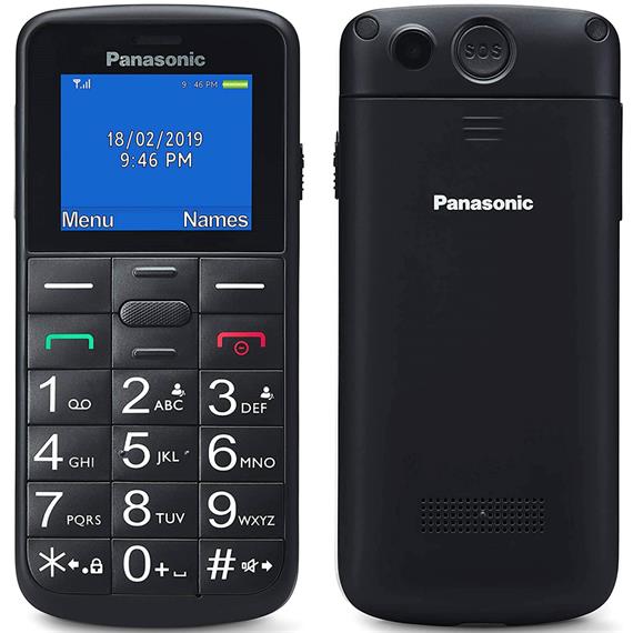 Panasonic KX-TU110 EXB Móvil para Mayores Botón SOS 1.77" DS Negro