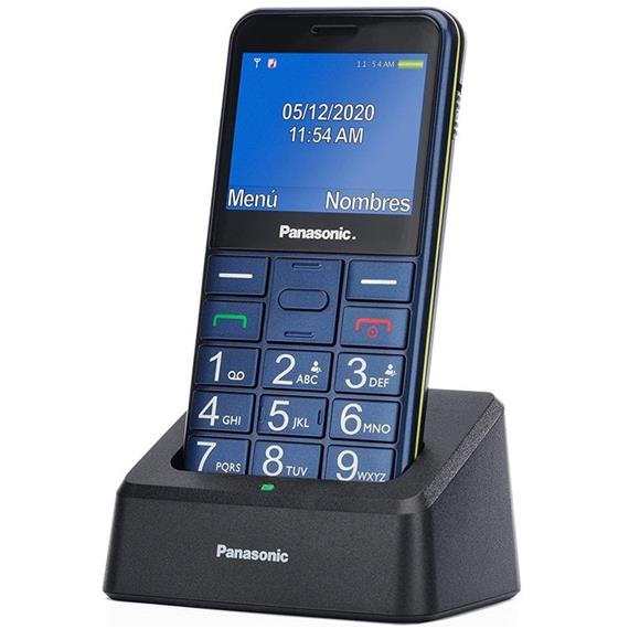 Panasonic KX-TU155 Móvil para Mayores con Base y Botón SOS Azul