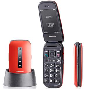 Panasonic KX-TU550EXB Móvil Senior con Base 4G Rojo