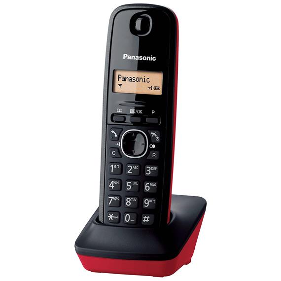 PANASONIC KX-TG1611SPR Teléfono DECT Negro/Rojo