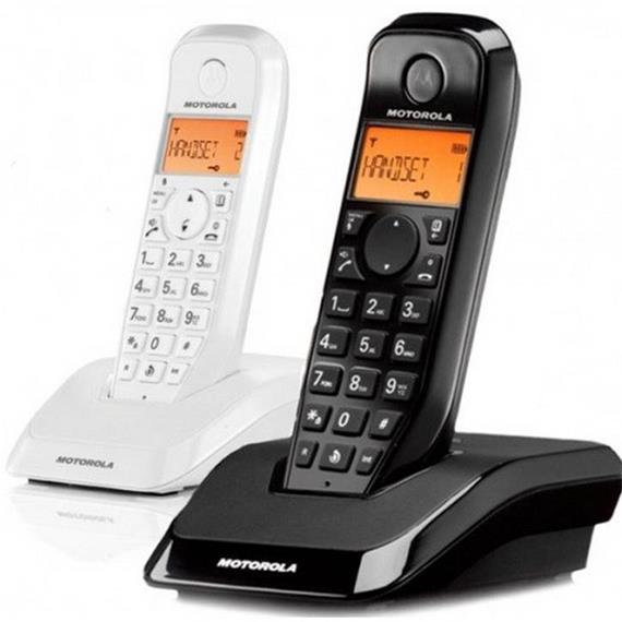 MOTOROLA DECT S1202 Teléfono inalámbrico DUO Blanco y Negro