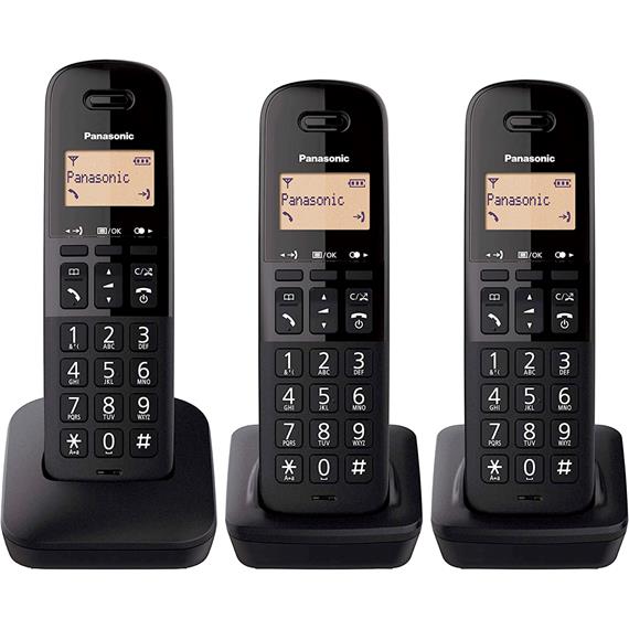 Panasonic KX-TGC313SPB Teléfono Inalámbrico Trío Negro