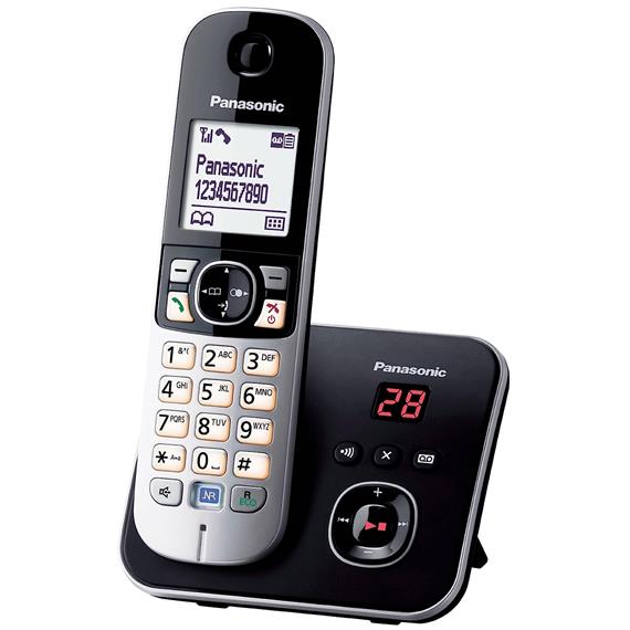 Panasonic KX-TG6861SPB Teléfono DECT con Contestador Negro