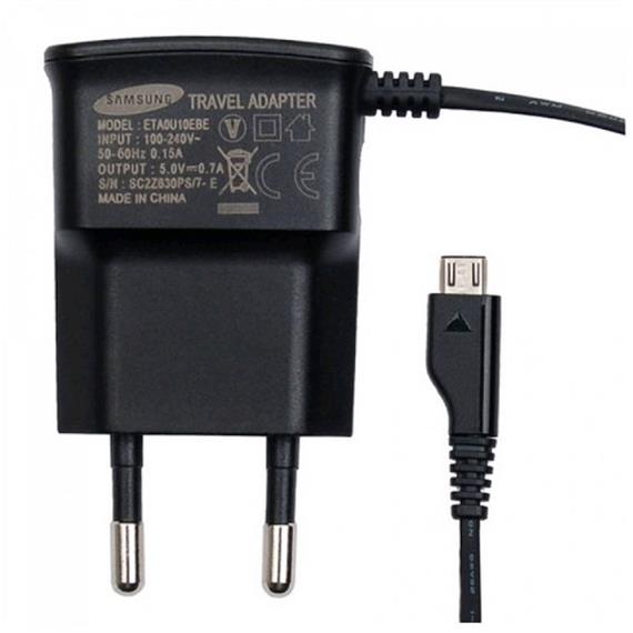 SAMSUNG CARGADOR 0.7 AMP MICRO USB NEGRO BULK (ETAOU10EBECSTD)