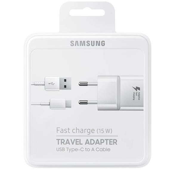 SAMSUNG CARGADOR EP-TA20 15W+ CABLE USB-C Blanco